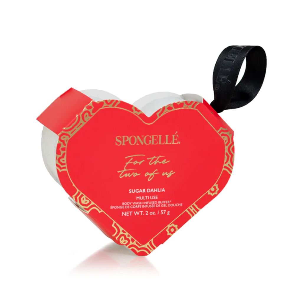 Spongellé Sugar Dahlia Heart Buffer Multi-Use Scented Body Wash Bath Sponge